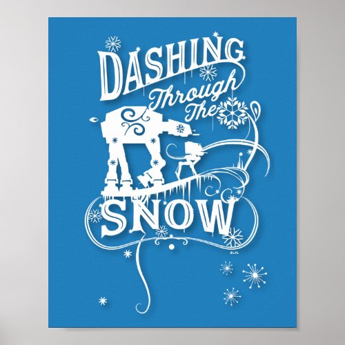 Star Wars AT_AT  AT_ST Dashing Through The Snow Poster