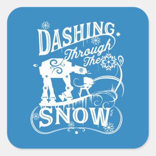 Star Wars AT_AT  AT_ST Dashing Through The Snow Square Sticker