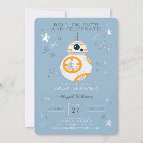 Star Wars  BB_8 Baby Shower Invitation