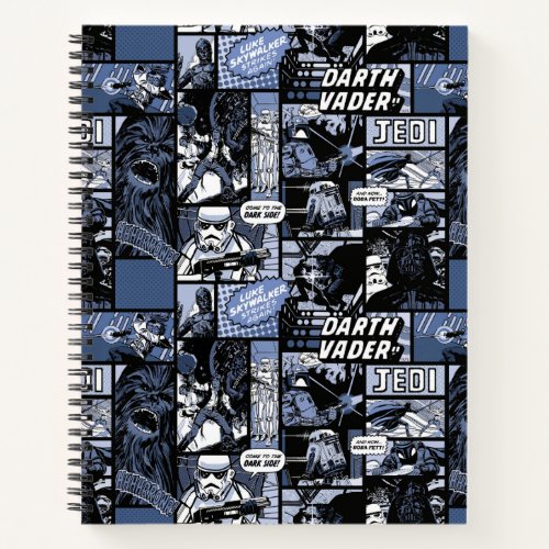 Star Wars Blue Comic Pattern Notebook