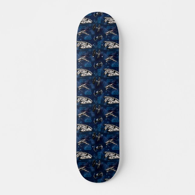Star Wars | Blue Vehicle Classic Pattern Skateboard (Front)