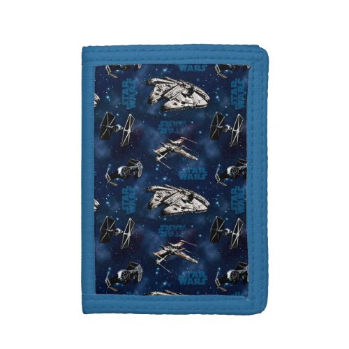 Star Wars  Blue Vehicle Classic Pattern Trifold Wallet