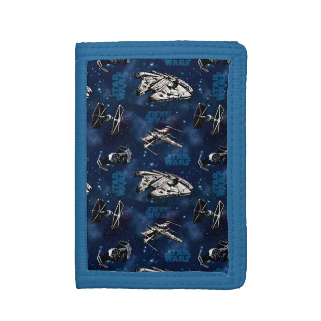 Star Wars | Blue Vehicle Classic Pattern Trifold Wallet (Front Vertical)