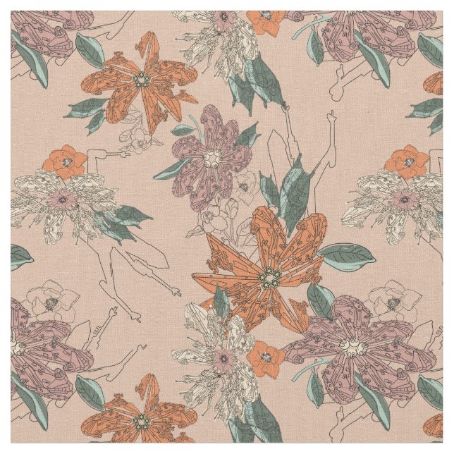 Star Wars | Botanical Floral Pattern Fabric (Close Up)