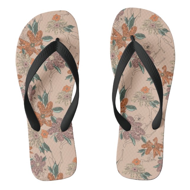 Star Wars | Botanical Floral Pattern Flip Flops (Footbed)