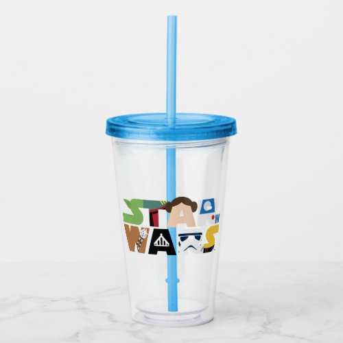 Star Wars Character Letters Logo Acrylic Tumbler