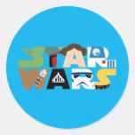 Star Wars Character Letters Logo Classic Round Sticker