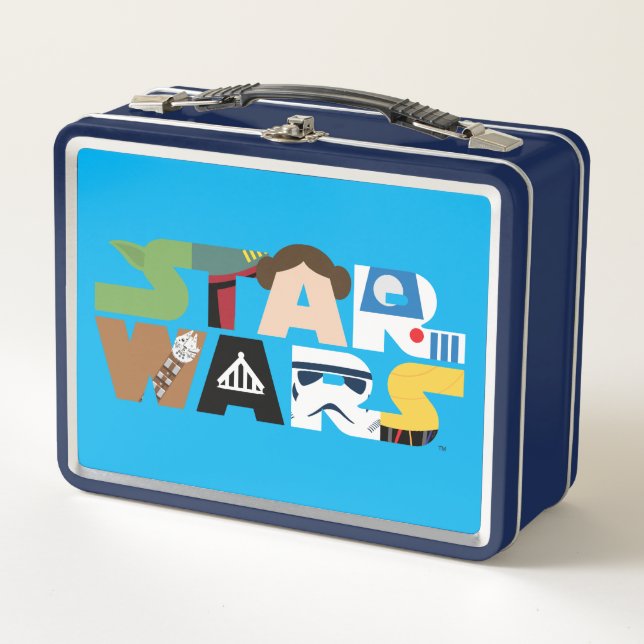Star Wars Character Letters Logo Metal Lunch Box (Front)