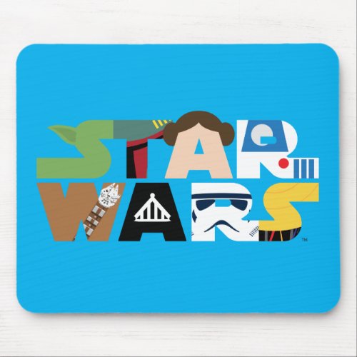Star Wars Character Letters Logo Mouse Pad