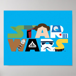 Star Wars Character Letters Logo Poster
