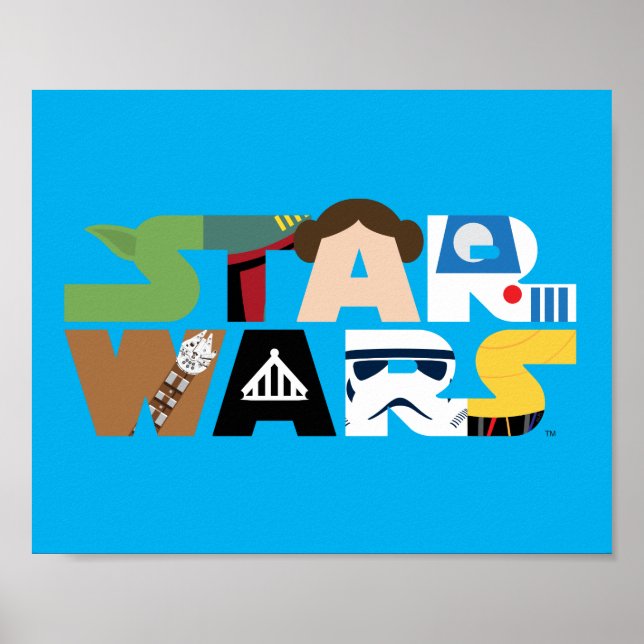 Star Wars Character Letters Logo Poster (Front)
