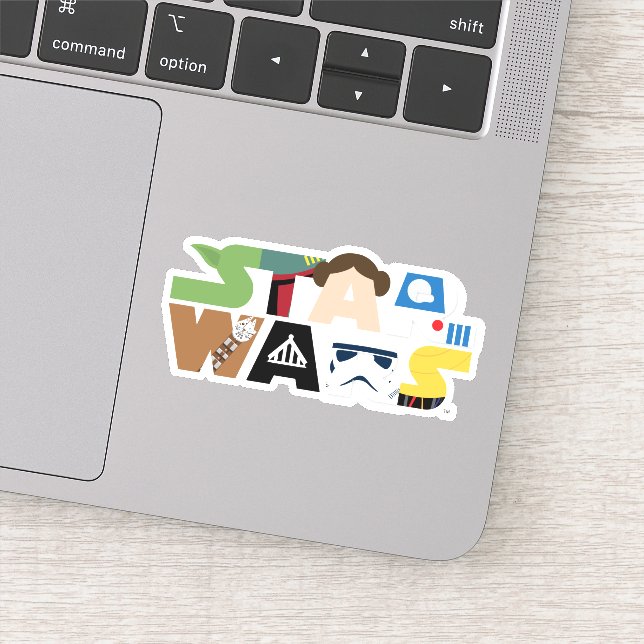 Star Wars Character Letters Logo Sticker (Detail)