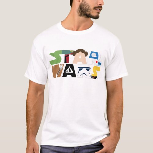 Star Wars Character Letters Logo T_Shirt