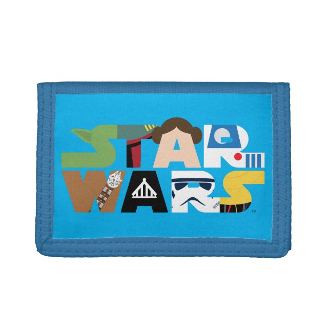 Star Wars Character Letters Logo Trifold Wallet (Front)