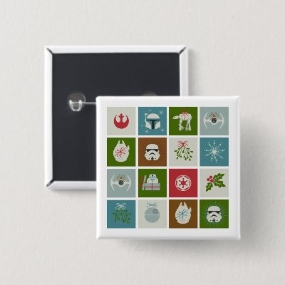 Star Wars Christmas Icon Pattern Button