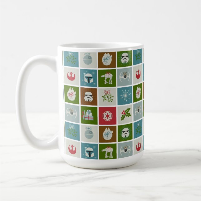 Star Wars Christmas Icon Pattern Coffee Mug (Left)