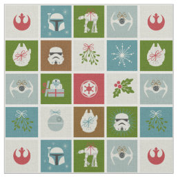 Star Wars Christmas Icon Pattern Fabric