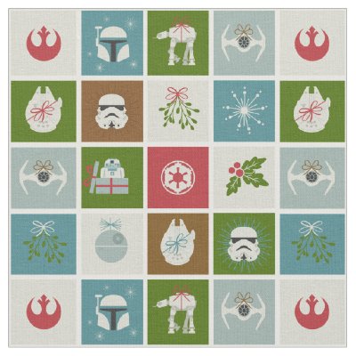 Star Wars Christmas Icon Pattern Fabric