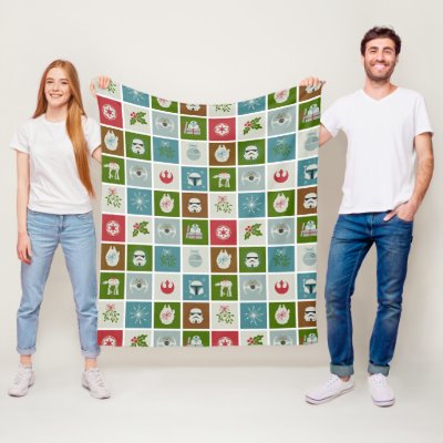 Star Wars Christmas Icon Pattern Fleece Blanket