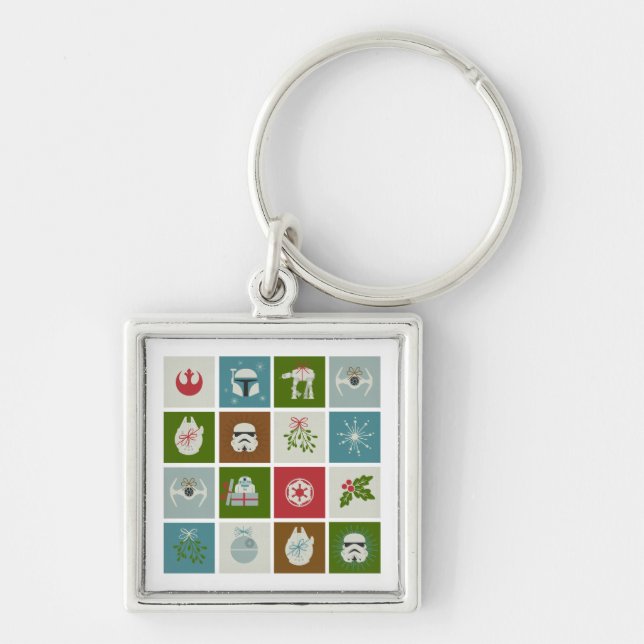 Star Wars Christmas Icon Pattern Keychain (Front)