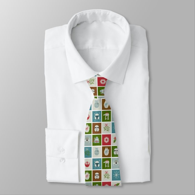 Star Wars Christmas Icon Pattern Neck Tie (Tied)