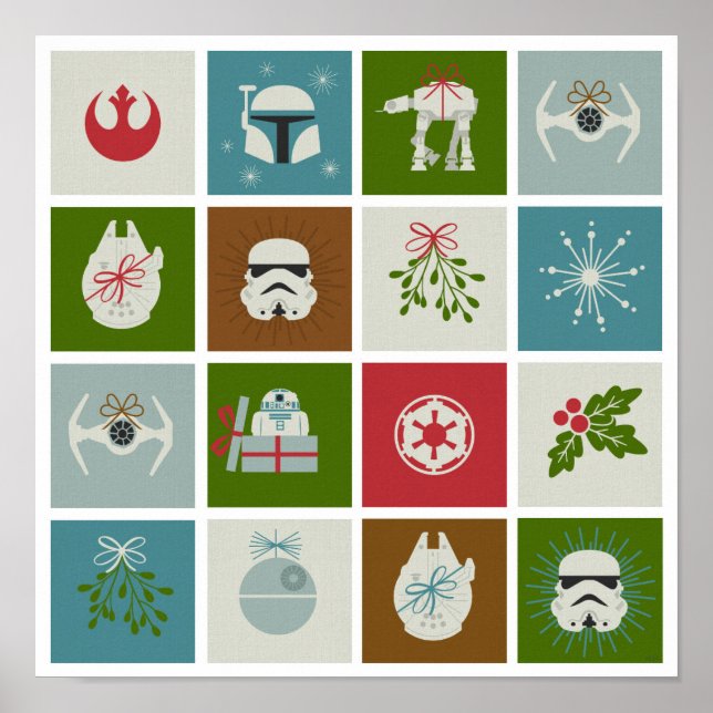 Star Wars Christmas Icon Pattern Poster (Front)