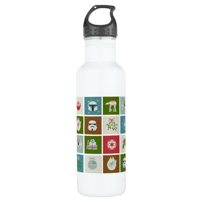 Star Wars Christmas Icon Pattern Stainless Steel Water Bottle (Front)
