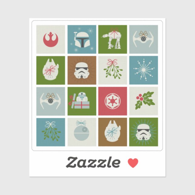 Star Wars Christmas Icon Pattern Sticker (Sheet)