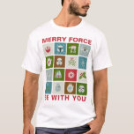 Star Wars Christmas Icon Pattern T-Shirt