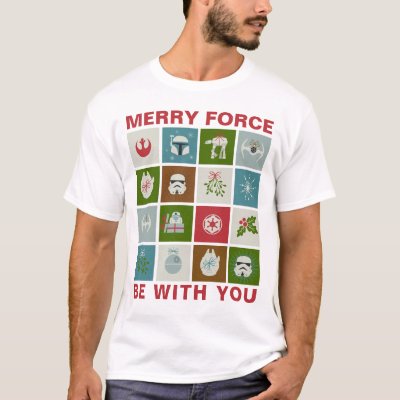 Star Wars Christmas Icon Pattern T-Shirt