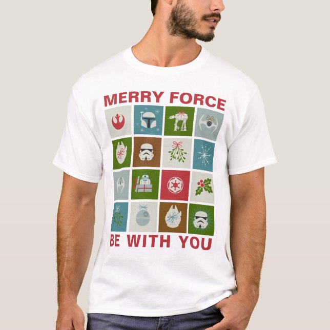 Star Wars Christmas Icon Pattern T-Shirt (Front)