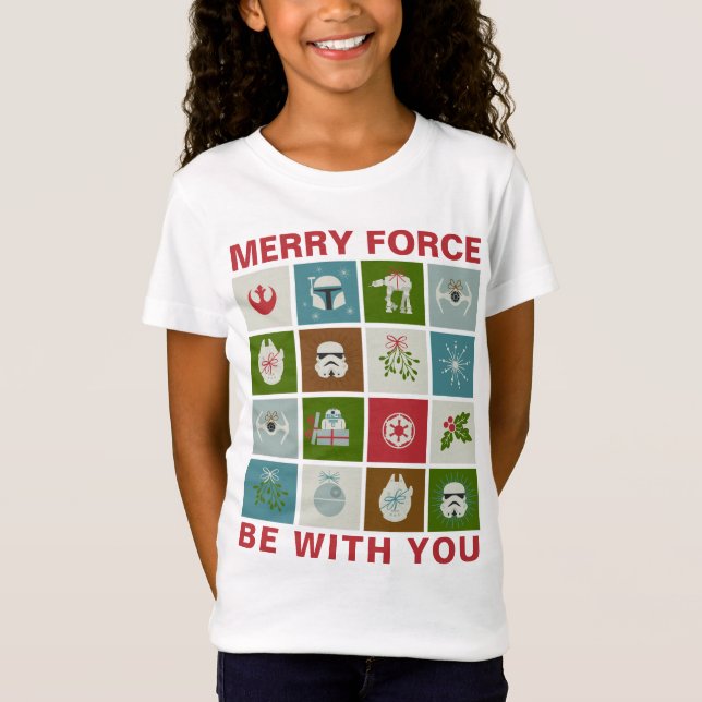 Star Wars Christmas Icon Pattern T-Shirt (Front)