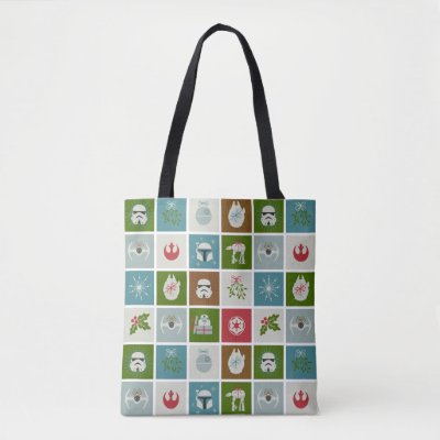 Star Wars Christmas Icon Pattern Tote Bag