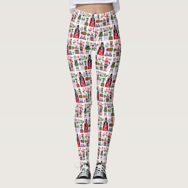 Star Wars Classic Christmas Icon Pattern Leggings (Front)