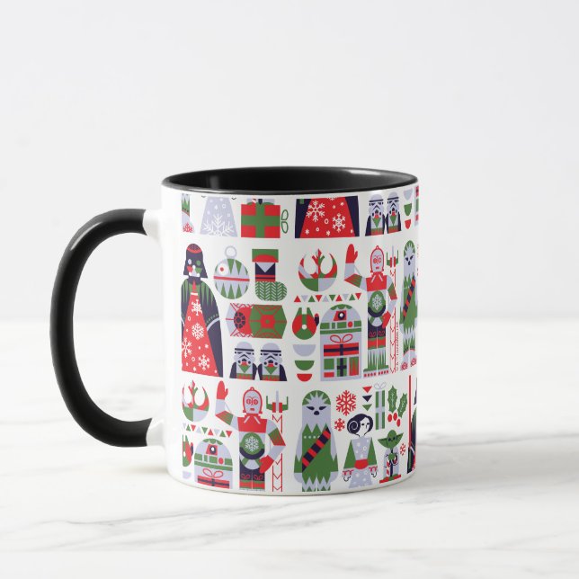 Star Wars Classic Christmas Icon Pattern Mug (Left)