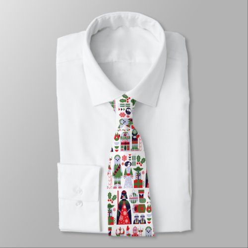 Star Wars Classic Christmas Icon Pattern Neck Tie