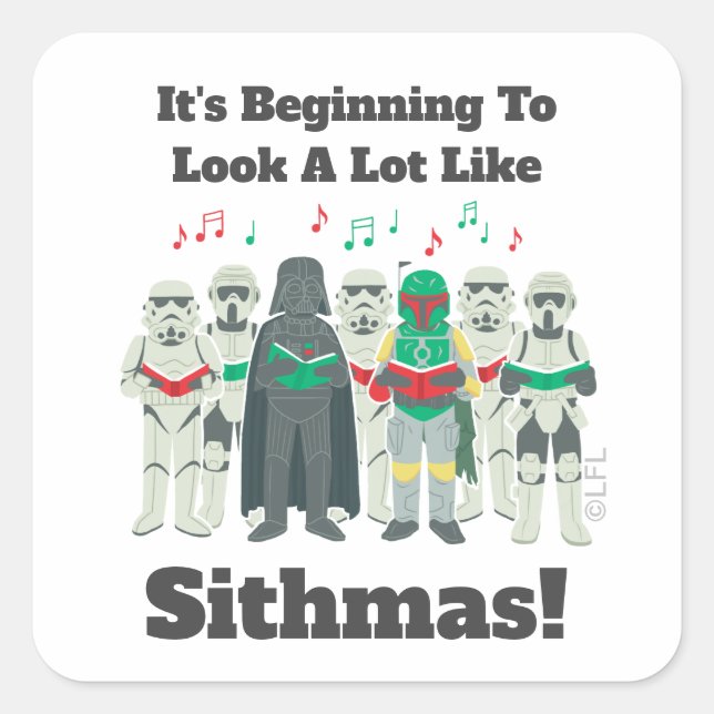 Star Wars Dark Side Carollers Square Sticker (Front)
