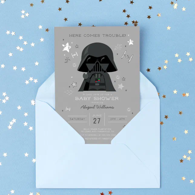 Star Wars Darth Vader Baby Shower Invitation Zazzle