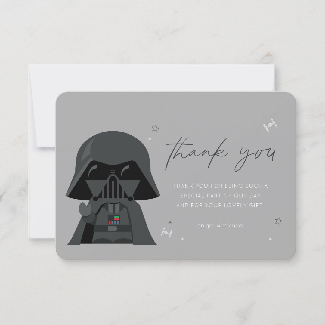 Star Wars Darth Vader Baby Shower Thank You Invitation Zazzle