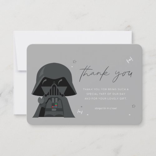 Star Wars  Darth Vader Baby Shower Thank You Invitation