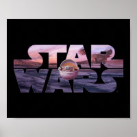 Star Wars Desert Title With The Child Poster