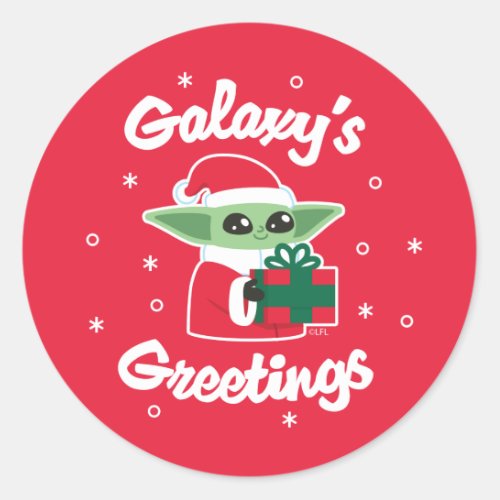 Star Wars Grogu Galaxys Greetings Classic Round Sticker