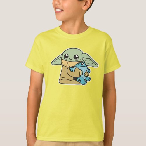 Star Wars  Grogu Hugging Frog T_Shirt