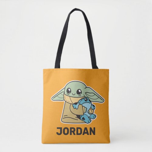 Star Wars  Grogu Hugging Frog Tote Bag