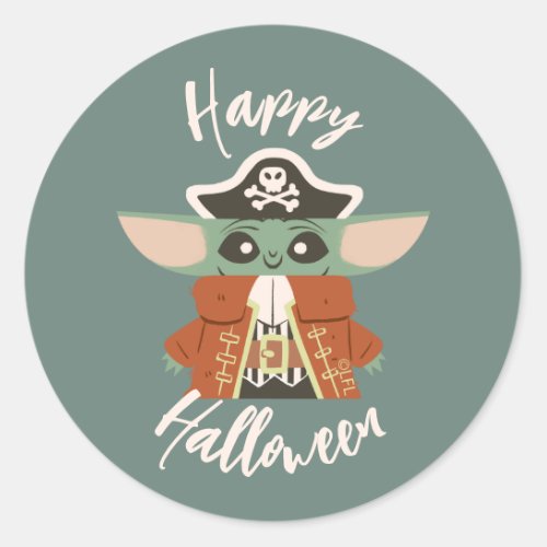 Star Wars Grogu Pirate Halloween Graphic Classic Round Sticker