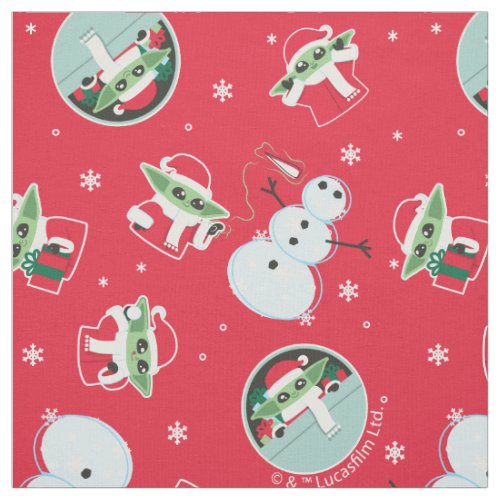 Star Wars Grogu Santa Christmas Pattern Fabric