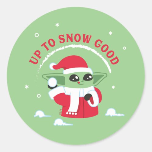 Star Wars Grogu Up To Snow Good Classic Round Sticker