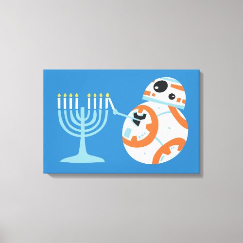 Star Wars Hanukkah BB_8 Lights Menorah Canvas Print