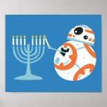 Star Wars Hanukkah BB-8 Lights Menorah Poster<br><div class="desc">Check out this adorable graphic of BB-8 lighting a menorah!</div>