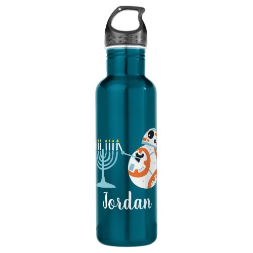 Star Wars Hanukkah BB_8 Lights Menorah Stainless Steel Water Bottle